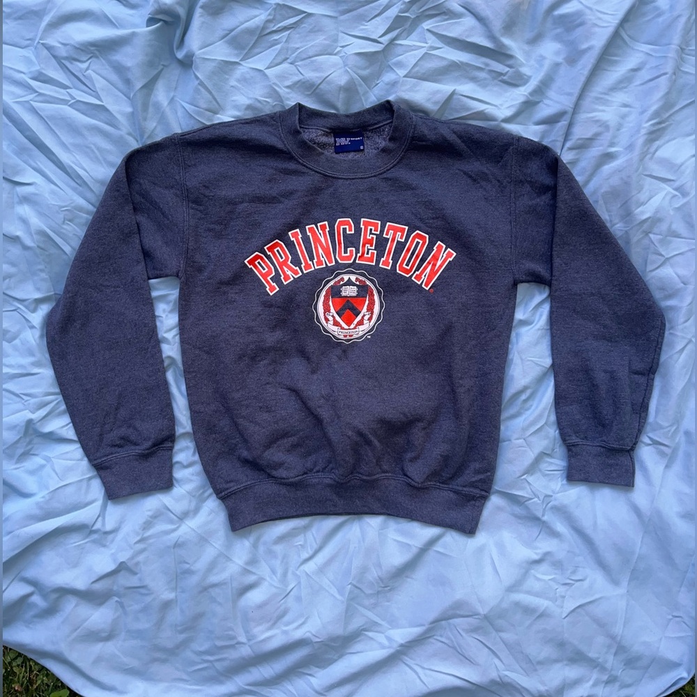 PRINCETON college crew neck, MV SPORT, ADULT MEN’s size SMALL, GREY